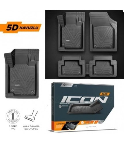 PASPAS ICON 5D HAVUZLU UNİVERSAL SİYAH